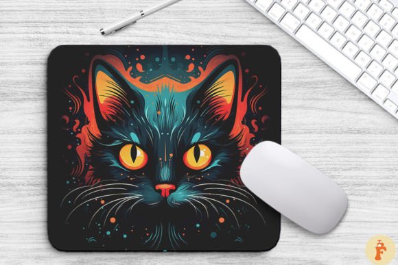 Artful Illustration of a Black Cat