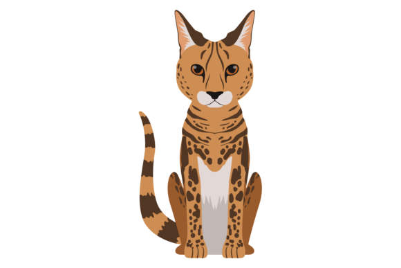 Bengal Cat. Cartoon Pet Sitting. Exotic