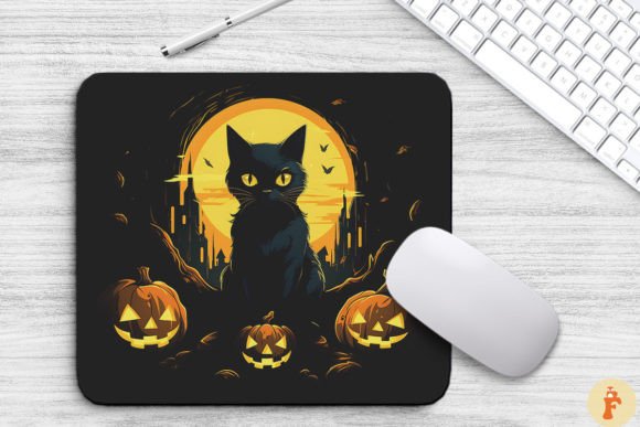 Black Cat Beside a Spooky Pumpkin