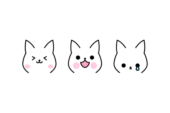 Cat Emoji White