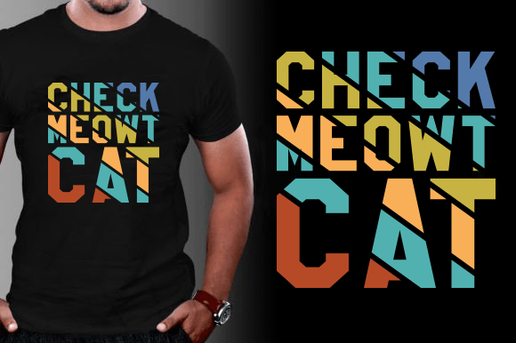 Check Meowt Cat T-Shirt Design
