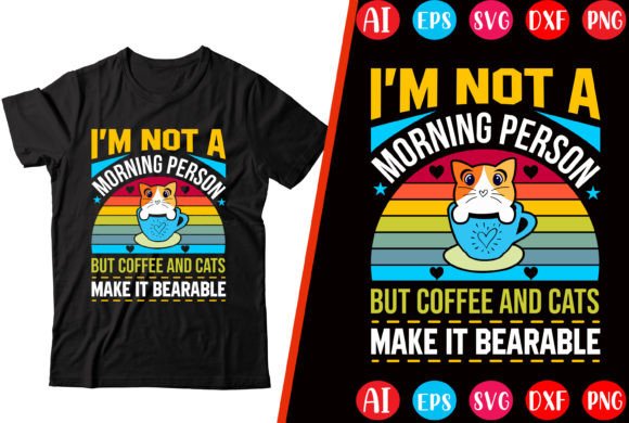 Coffee Day Cat T-shirt Design