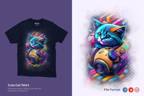 Cute Cat Tshirt Design