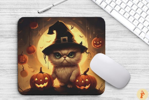 Cute Exotic Shorthair Cat with Witch Hat