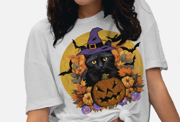 Halloween Black Cat Pumpkin PNG