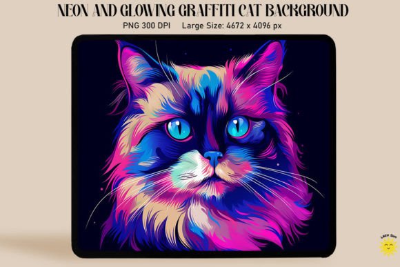 Neon Graffiti of Birman Cat