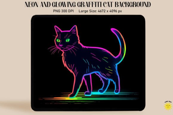 Neon Graffiti of Bombay Cat