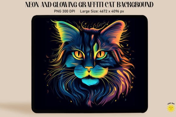 Neon Graffiti of Norwegian Forest Cat