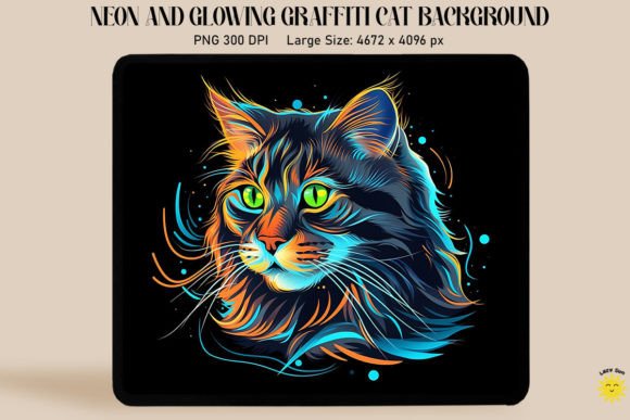 Neon Graffiti of Siberian Cat