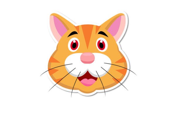 Orange Cat Cute Animal Cartoon Vector