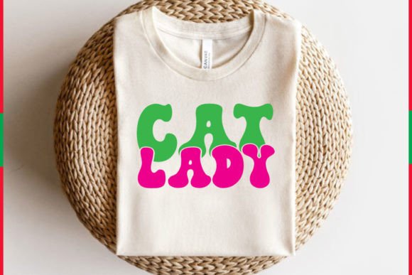 Retro Cat T-shirt Design, Cat Lady